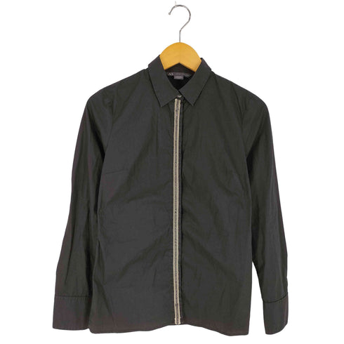 アルマーニエクスチェンジ ARMANI EXCHANGE インド製 フロントビジュー 比翼 シャツ レディース import:XS