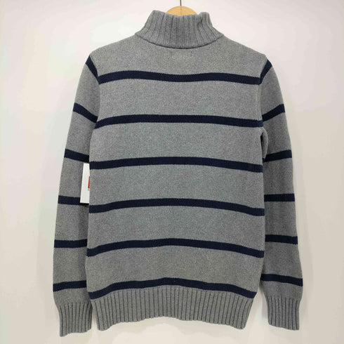 ポロバイラルフローレン Polo by RALPH LAUREN ハーフジップボーダー柄コットンニット セーター レディース import:L