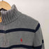 ポロバイラルフローレン Polo by RALPH LAUREN ハーフジップボーダー柄コットンニット セーター レディース import:L