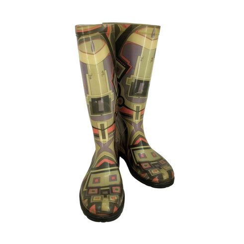 エミリオプッチ EMILIO PUCCI 総柄 レインブーツ レディース 36