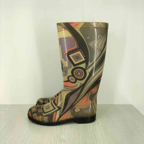 エミリオプッチ EMILIO PUCCI 総柄 レインブーツ レディース 36