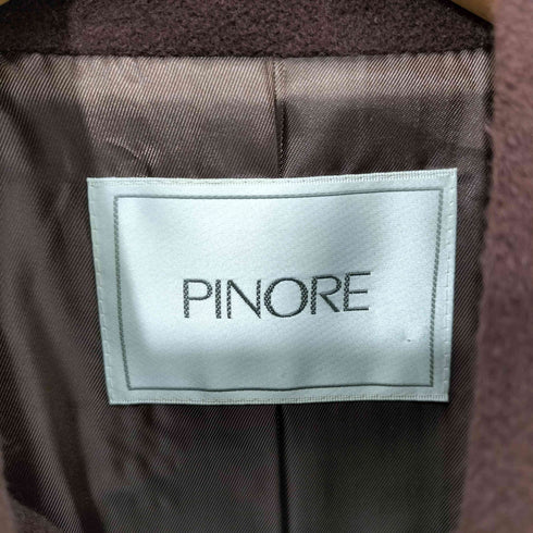 ピノーレ PINORE カシミア混 アンゴラウール ハイネックデザインコート レディース