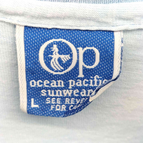 オーシャンパシフィック Ocean Pacific 80s USA製 コピーライト OP 1983 両面 プリント クルーネック Tシャツ 袖 裾 シングルステッチ メンズ import:L