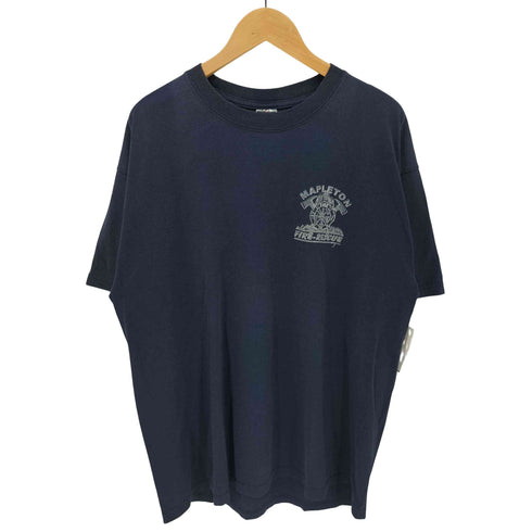 00s JERZEES ボディ MAPLETON FIRE RESCUE プリント クルーネック Tシャツ メンズ import:XL