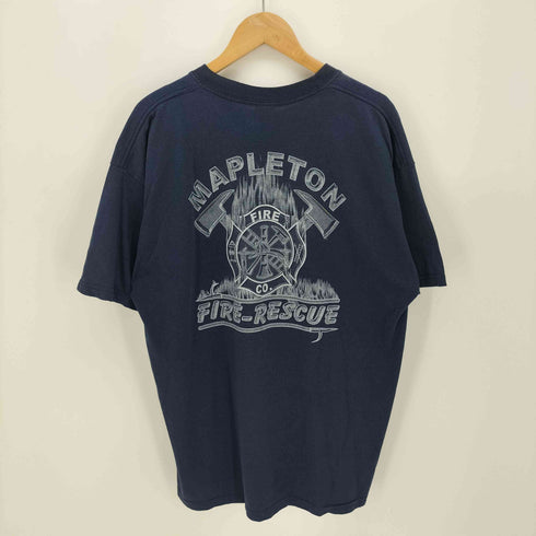 00s JERZEES ボディ MAPLETON FIRE RESCUE プリント クルーネック Tシャツ メンズ import:XL