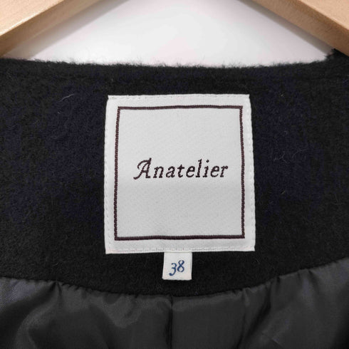アナトリエ anatelier ノーカラーフリル フラワーボタンジャケット レディース JPN:38