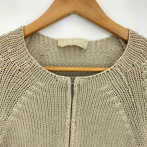 エスマックスマーラ S Max Mara イタリア製 ローゲージ ノーカラー ダブルジップアップニット レディース import:S