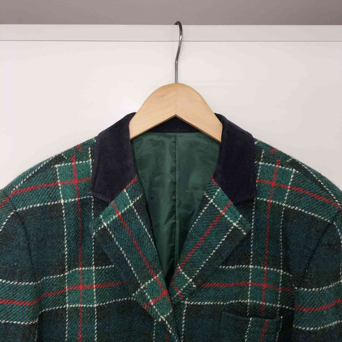 ハリスツイード Harris Tweed チェックツイード4Bテーラードジャケット レディース JPN:L