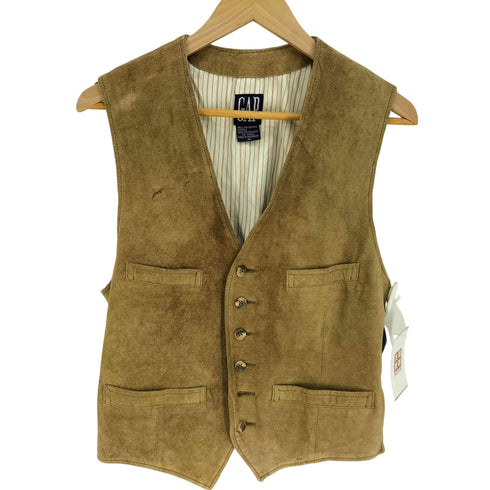 ギャップ Gap 90S OLD デカタグ スエード レザー ベスト メンズ import:M