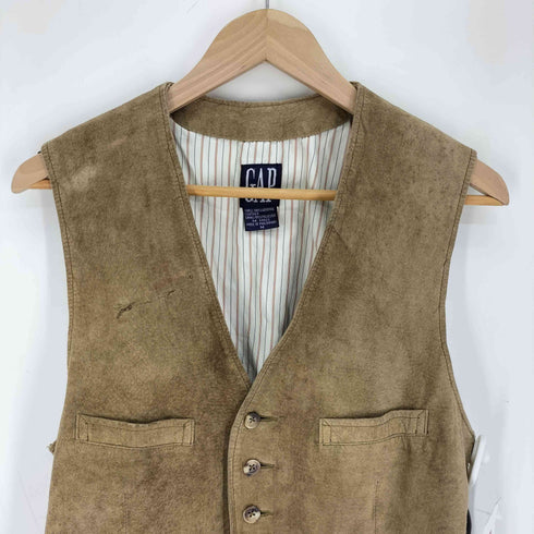 ギャップ Gap 90S OLD デカタグ スエード レザー ベスト メンズ import:M
