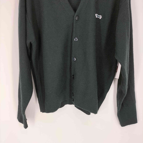 ザフォックスコレクション THE FOX COLLECTION ワンポイント ワッペン アクリル Vネック ニット カーディガン メンズ import:L