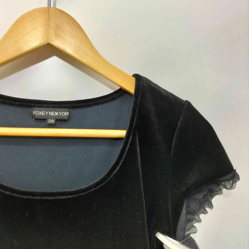 フォクシーニューヨーク FOXEY NEW YORK S/S 袖レースデザイン ベロアトップス レディース JPN:38