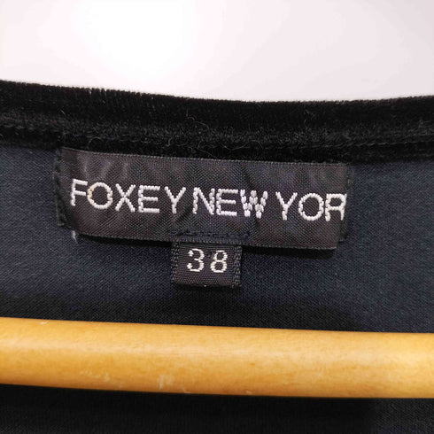 フォクシーニューヨーク FOXEY NEW YORK S/S 袖レースデザイン ベロアトップス レディース JPN:38