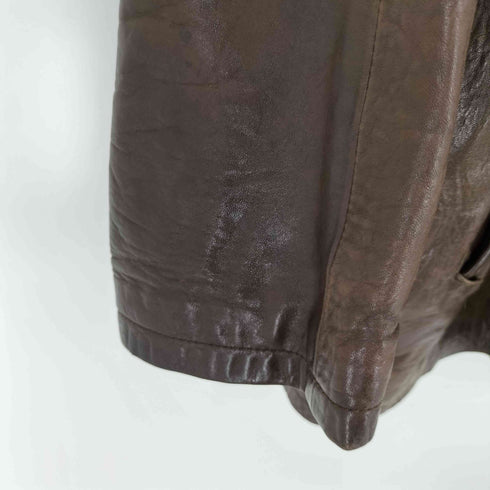 LAMB LEATHER 襟ボアラムレザーコート メンズ 54