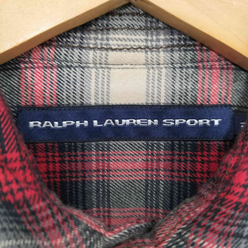 ラルフローレンスポーツ RALPH LAUREN SPORT L/S エルボーパッチ オンブレチェックシャツ レディース US:4