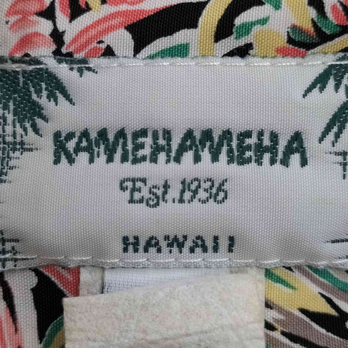カメハメハ Kamehameha HAWAI USA製 パームツリー レーヨン アロハシャツ メンズ import:L