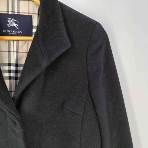 バーバリーロンドン BURBERRY LONDON 裏地ノバチェック ウール混 アンゴラ 比翼 ベルテッド ジャケット レディース JPN:38