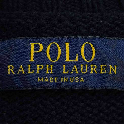 ポロラルフローレン POLO RALPH LAUREN USA製 現行タグ 星条旗 コットンニット メンズ import:L