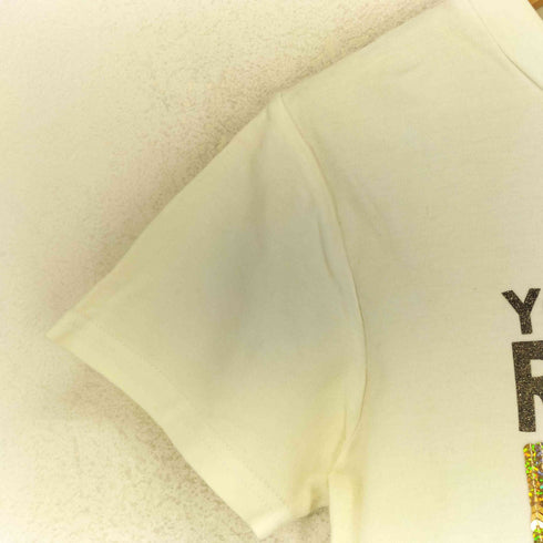Plus sign Y2K スパンコールラメプリント クルーネックTシャツ レディース JPN:M