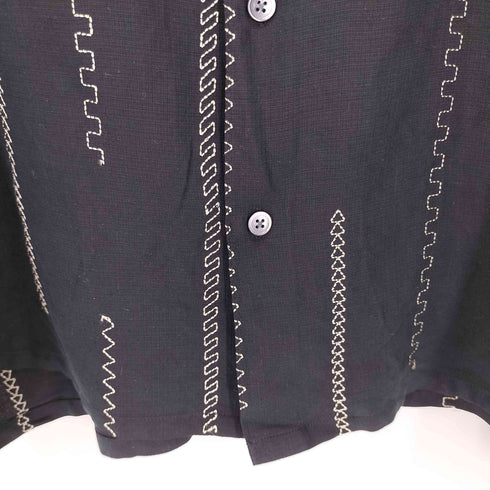 AXIS 刺繍デザイン シルクシャツ メンズ 3XB