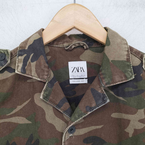 ザラ ZARA 迷彩 エポレット シャツジャケット メンズ import:S
