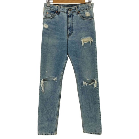 グッチ GUCCI コットン リップドオーガニック ダメージ テーパードデニム メンズ 30