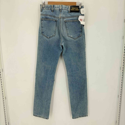 グッチ GUCCI コットン リップドオーガニック ダメージ テーパードデニム メンズ 30