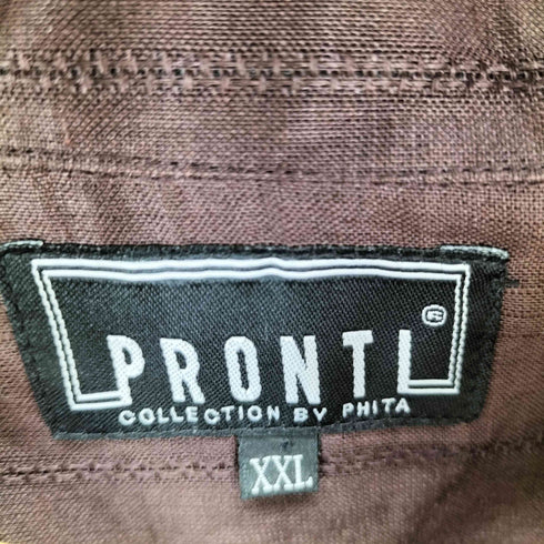PRONTI COLLECTION リネン オープンカラーシャツ メンズ XXL