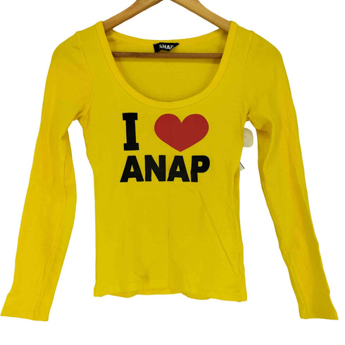 アナップ ANAP Y2K I LOVE プリント UネックTシャツ レディース