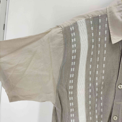Successo UOMO フロントニット切替 リネン キューバシャツ メンズ M