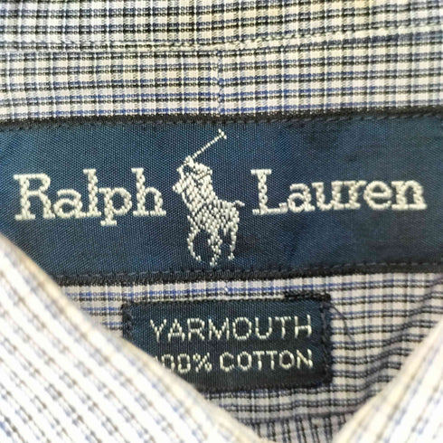 ラルフローレン RALPH LAUREN YARMOUTH スモールポニー刺繍 チェック柄 L/S BDシャツ メンズ 15 1/2