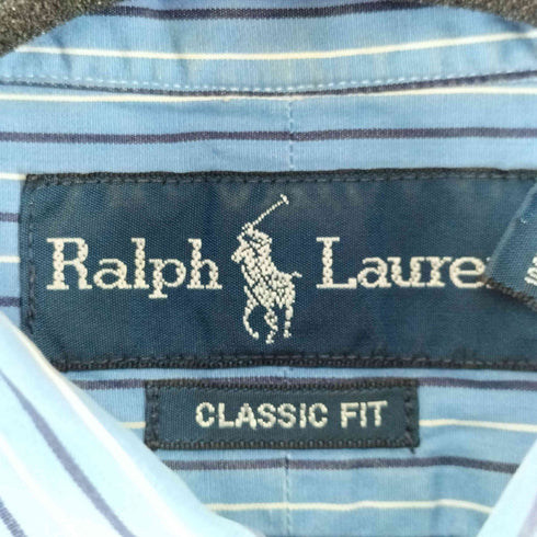 ラルフローレン RALPH LAUREN CLASSIC FIT スモールポニー刺繍 ストライプ L/S BDシャツ メンズ import:M
