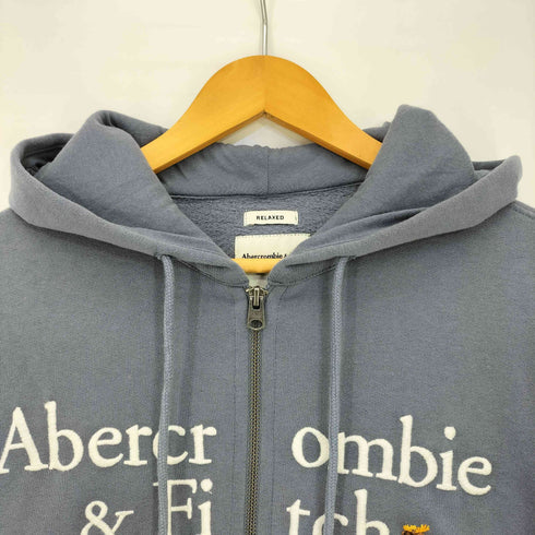 アバクロンビーアンドフィッチ Abercrombie & Fitch RELAXED ロゴ刺繍 ジップアップパーカー メンズ import:L