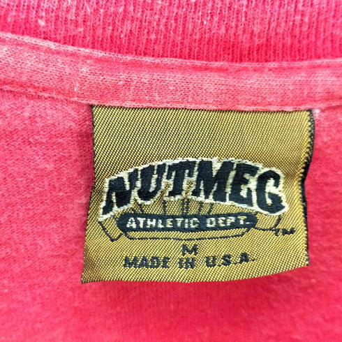 ナツメグ NUTMEG 90s USA製 シングルステッチ チームロゴプリント クルーネックTシャツ メンズ import:M