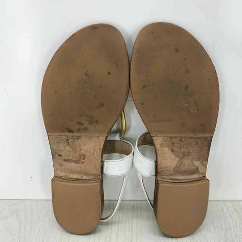 il Sandalo of Capri ホワイトレザーフラットサンダル レディース 37