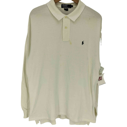 ポロバイラルフローレン Polo by RALPH LAUREN 90S ポニー刺繍 鹿の子 L/S ポロシャツ メンズ import:L