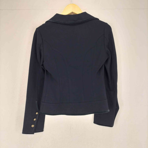 ミッシェルクラン MICHEL KLEIN ベロアパイピング 金ボタン3Bテーラードジャケット レディース 40