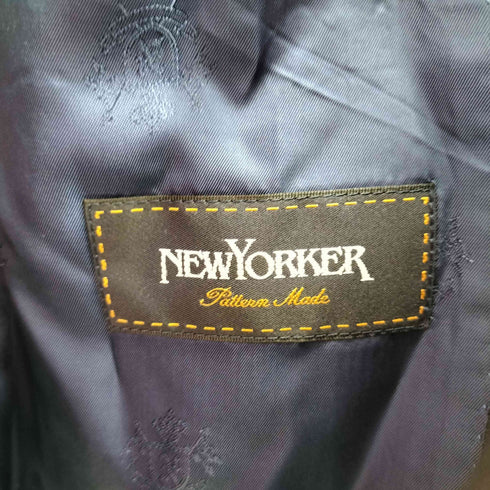 ニューヨーカー NEWYORKER ウール100 金ボタン 2Bテーラードジャケット 紺ブレ メンズ