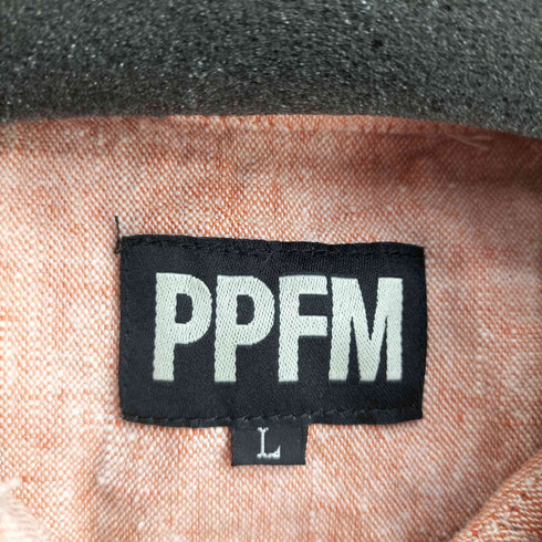 ピーピーエフエム PPFM 00S リネン混 フリンジ フルジップパーカー メンズ import:L