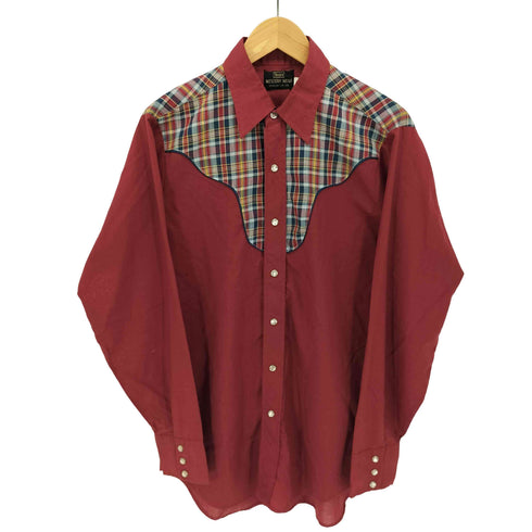 シアーズ Sears 70S WESTERN WEAR チェック 切り替え パールボタン L/S ウエスタン シャツ メンズ import:M