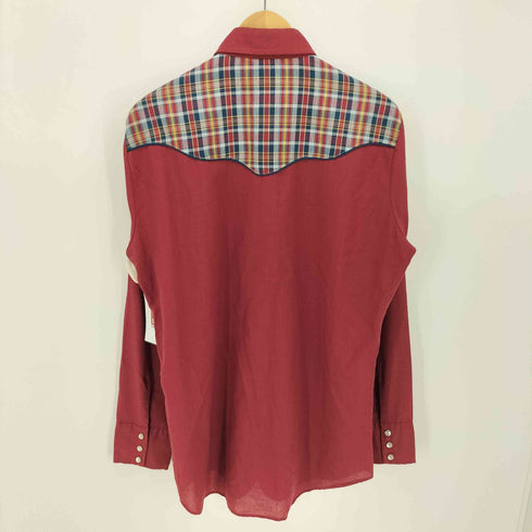 シアーズ Sears 70S WESTERN WEAR チェック 切り替え パールボタン L/S ウエスタン シャツ メンズ import:M