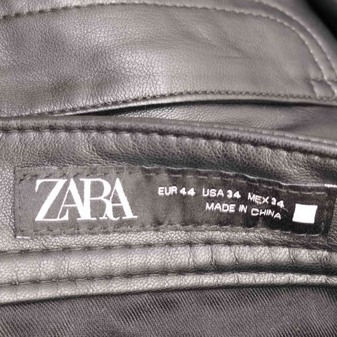 ザラ ZARA フェイクレザーテーパードパンツ メンズ EUR:44