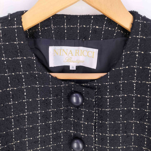 ニナリッチ NINA RICCI BOUTIQUE ラメ ウィンドウペン パワーショルダー ジャケット レディース 11