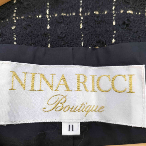 ニナリッチ NINA RICCI BOUTIQUE ラメ ウィンドウペン パワーショルダー ジャケット レディース 11
