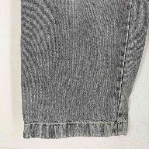 ベルシュカ BERSHKA 刺繍デザインギミックポケットブラックデニムパンツ メンズ