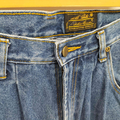 エディーバウアー Eddie Bauer 90S 黒タグ 1タック ワイド デニム パンツ メンズ 14