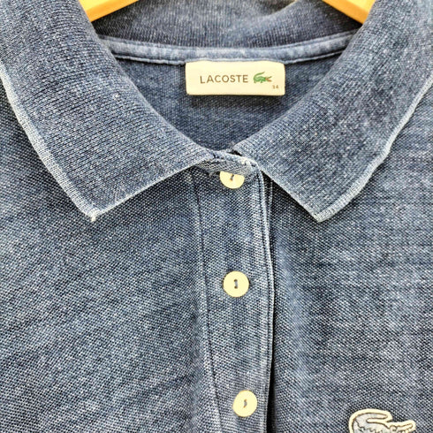 ラコステ LACOSTE インディゴ 鹿の子ポロドレス フレア マキシ丈ワンピース レディース DE:34