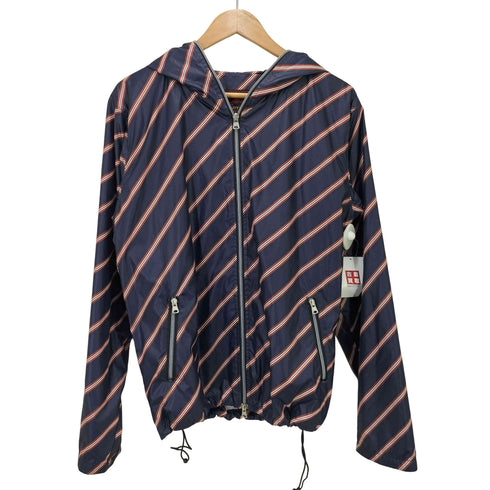 ビームス BEAMS 裏地メッシュ ストライプ ナイロンフーディ メンズ JPN:L