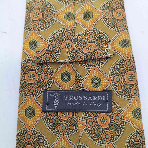 トラサルディ TRUSSARDI MADE IN ITALY イタリア製 絹 シルク 100% 総柄 ネクタイ メンズ