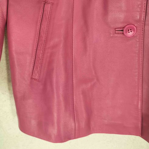 lamb leather ラムレザーステンカラーハーフコート レディース